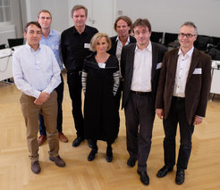 The NOMAD Center of Excellence team: Ciaran Clissmann (Pintail Ltd, Dublin), Kristian Sommer Thygesen (Technical University of Denmark, Lyngby), Matthias Scheffler (Fritz Haber Institute of the MPG, Berlin), Claudia Draxl (Humboldt Universität Berlin), Stefan Heinzel (Max Planck Computing and Data Facility, Garching), Alessandro De Vita (King’s College London), Angel Rubio (Max Planck Institute for the Structure and Dynamics of Matter, Hamburg) are eight of the total of 13 leading researchers of the research association.