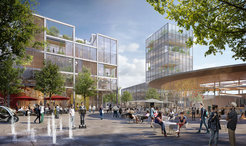 Designentwurf: Einer der öffentlich zugänglichen Plätze in der geplanten Science City.