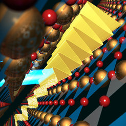 Josephson plasma wave in a layered superconductor, parametrically amplified through a strong terahertz light pulse.