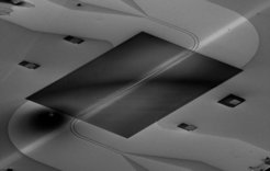 Auf der Mikroskopaufnahme der magnetischen Probe ist die helle Spur des Röntgenstrahls zu sehen.