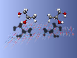 Handpicked molecules. Enantiomers – this image shows the two variants of 1,2 propandiol - can be distinguished via microwaves. Enantiomers possess the same chemical structure but act as mirror images of each other.