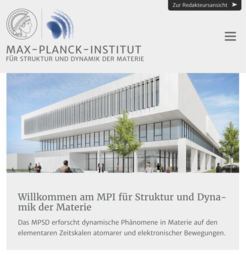 View of the home page on a smaller screen (e.g. tablet or smartphone)