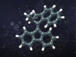 Das künstliche Motormolekül (Ausschnitt) besteht aus 27 Kohlenstoff- und 20 Wasserstoffatomen.