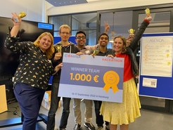 The winning team at the COMPAR EU hackathon in Hamburg.