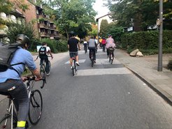 Participants from the MPI for Meteorology on their Institute day out in the Harburg Mountains, which boosted the kilometre total yet again.